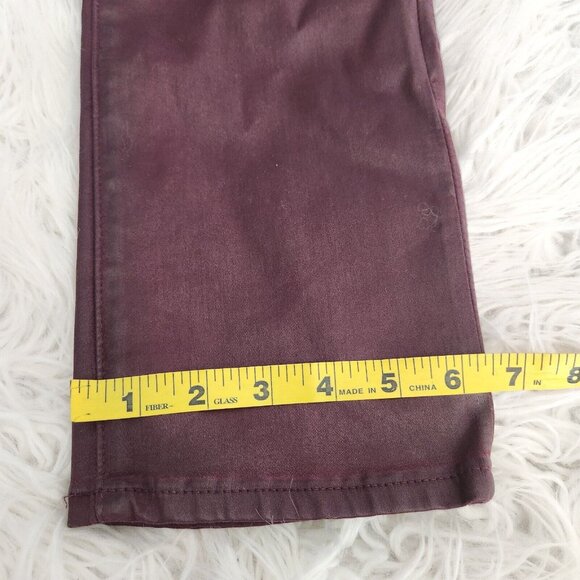 AG Adriano Goldschmied Mari Leatherette Mid-Rise Slim Straight 28 Maroon (28x29) - Picture 14 of 16